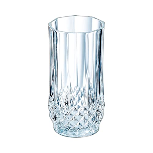 Cristal d'Arques Paris - Collection Longchamp - 6 Verres à vin 17 cl en Kwarx - Brillance, Transparence et Haute Résistance - Moulures Iconiques - Fabriqués en France