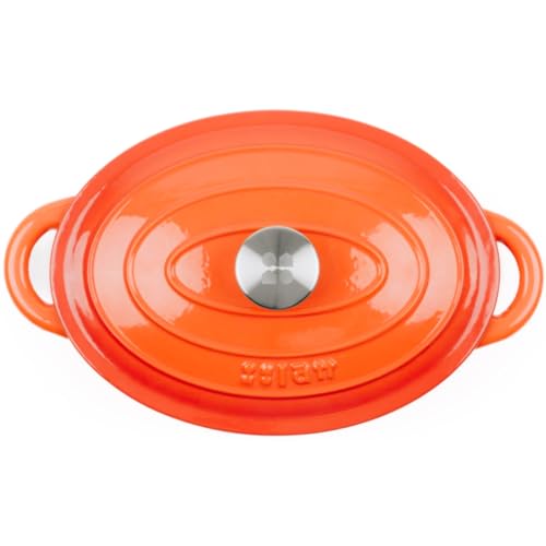 Cocotte en fonte émaillée orange. Cocotte ronde 26 x 12 cm - 4,8 l. Marmite élégante, résistante, spéciale à induction et adaptée à tous types de cuisines