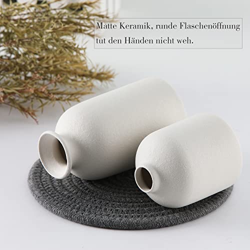 CEMABT Ceramic Vase Set - 3 Small Vase for Decoration for Wedding Table Party Living Office Bedroom Minimalist Bohemian Decoration (Noir)