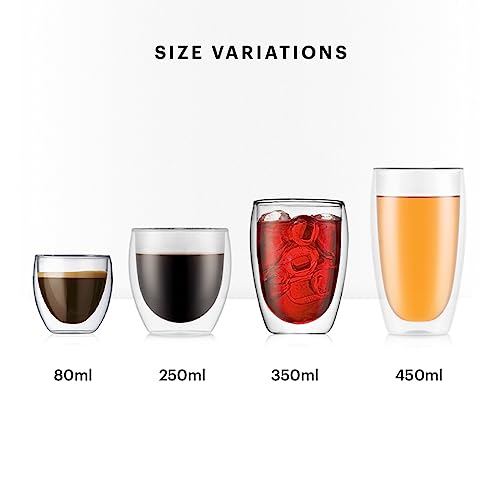 Bodum - 4559-10 - Pavina - Set de 2 Verres Double Paroi - 35 Cl - Transparent - 2 Unité
