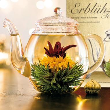 Creano Coffret Cadeau avec Fleurs de Thé dans Une Boîte Magnétique - Thé Blanc, Noir, Vert - 6 Fleurs de Thé avec 6 Sortes différentes