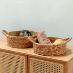 Corbeille à pain | Petit panier rond | Panier de rangement décoratif tissé en Jacinthe d'eau JAWAH (2 tailles)