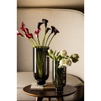 Art de la Table Grand vase en verre sobre et moderne, de forme cylindrique sur une base solide, gris foncé, OMAHA18GR Zistyhome art de la table