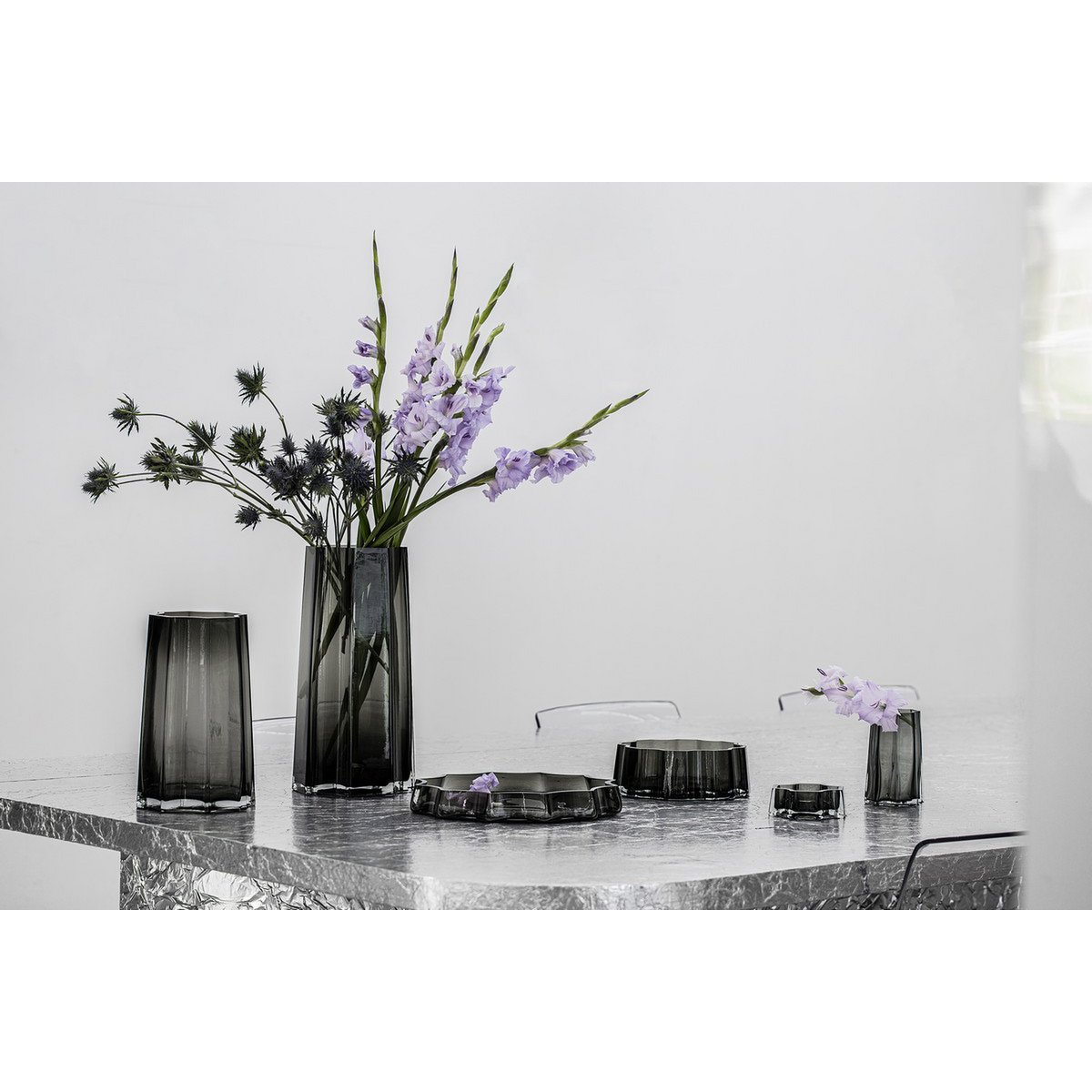 Art de la Table Vase haut de luxe moderne-classique, design belge élégant, LENOX 40 Gris Zistyhome art de la table