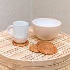 Ensemble de sous-verres ronds en rotin de 4 ou 8 TIBU faits à la main