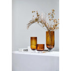 Art de la Table Vase en verre de luxe moderne de 9 mm d'épaisseur, design sobre, très grand, orange foncé chaud, OMAHA36AM Zistyhome art de la table