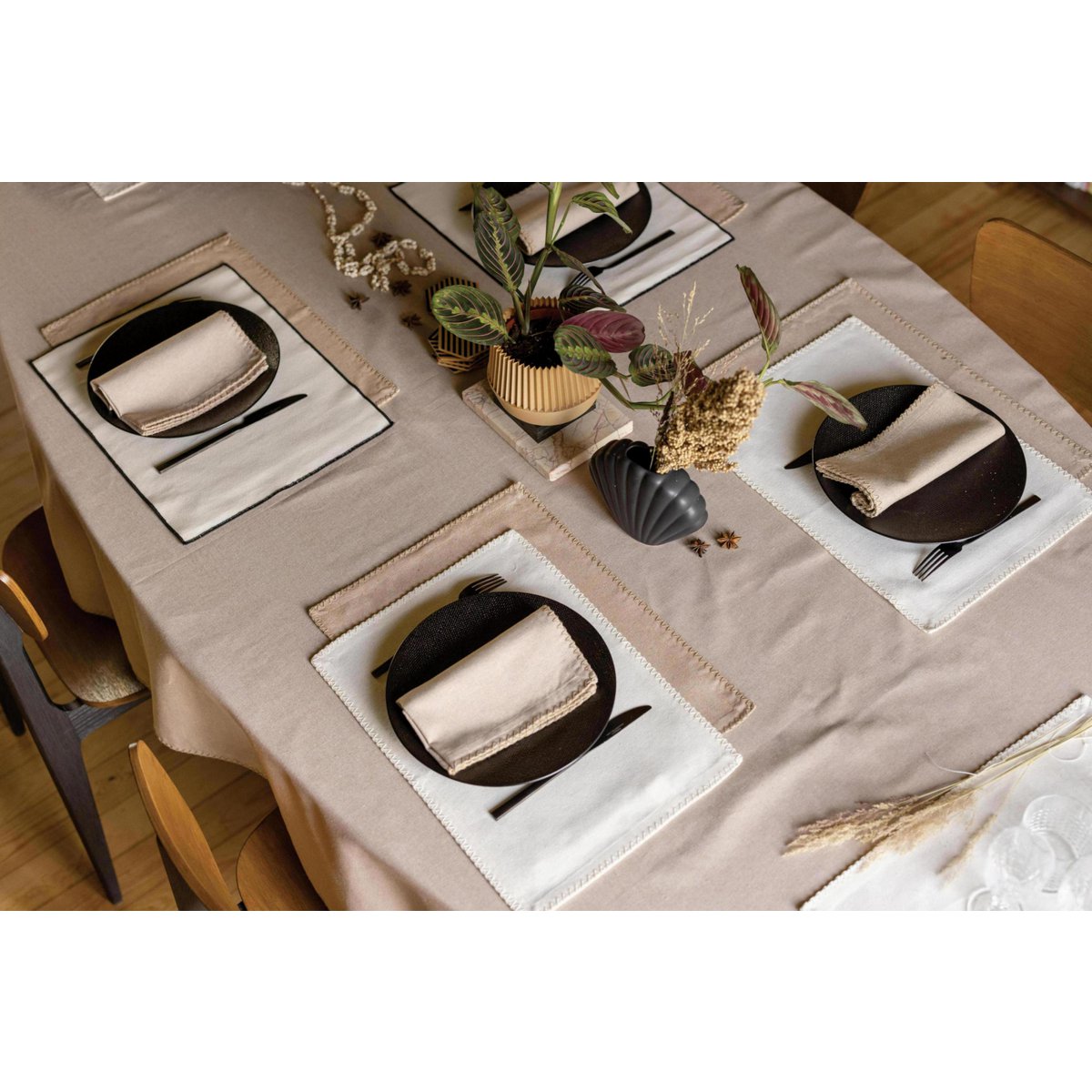 Nappe recyclée Delia Naturel 170 x 300