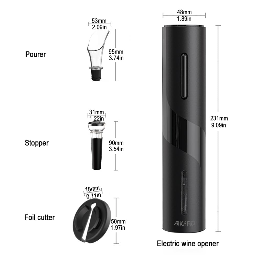 AIKARO - Ouvre Bouteille Electrique Tire Bouchon Screwpull Automatique (Kit de tire-bouchon rechargeable)