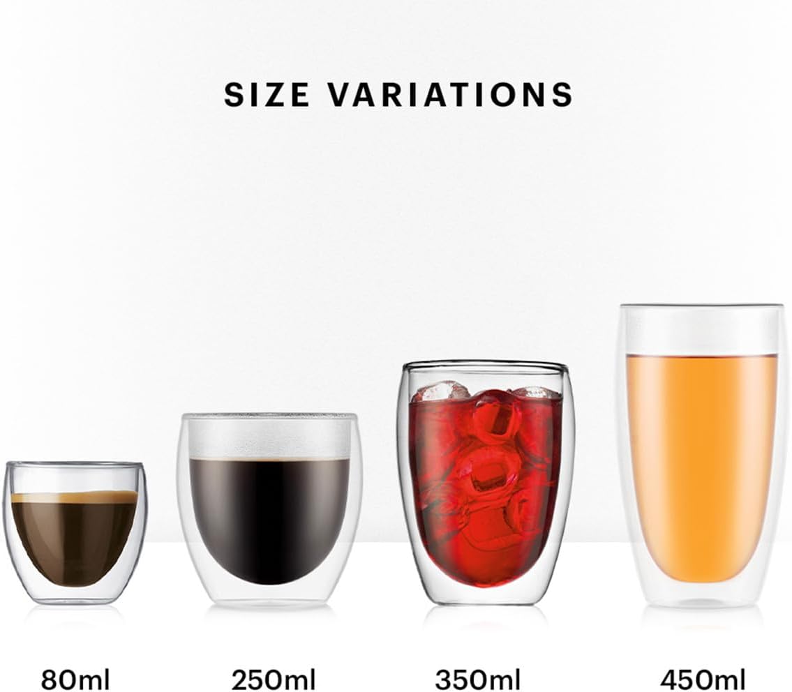 Bodum - 4557-10-12 - Pavina - Coffret de 6 Verres Double Paroi - 0.08 l, Transparent, 6 Unité