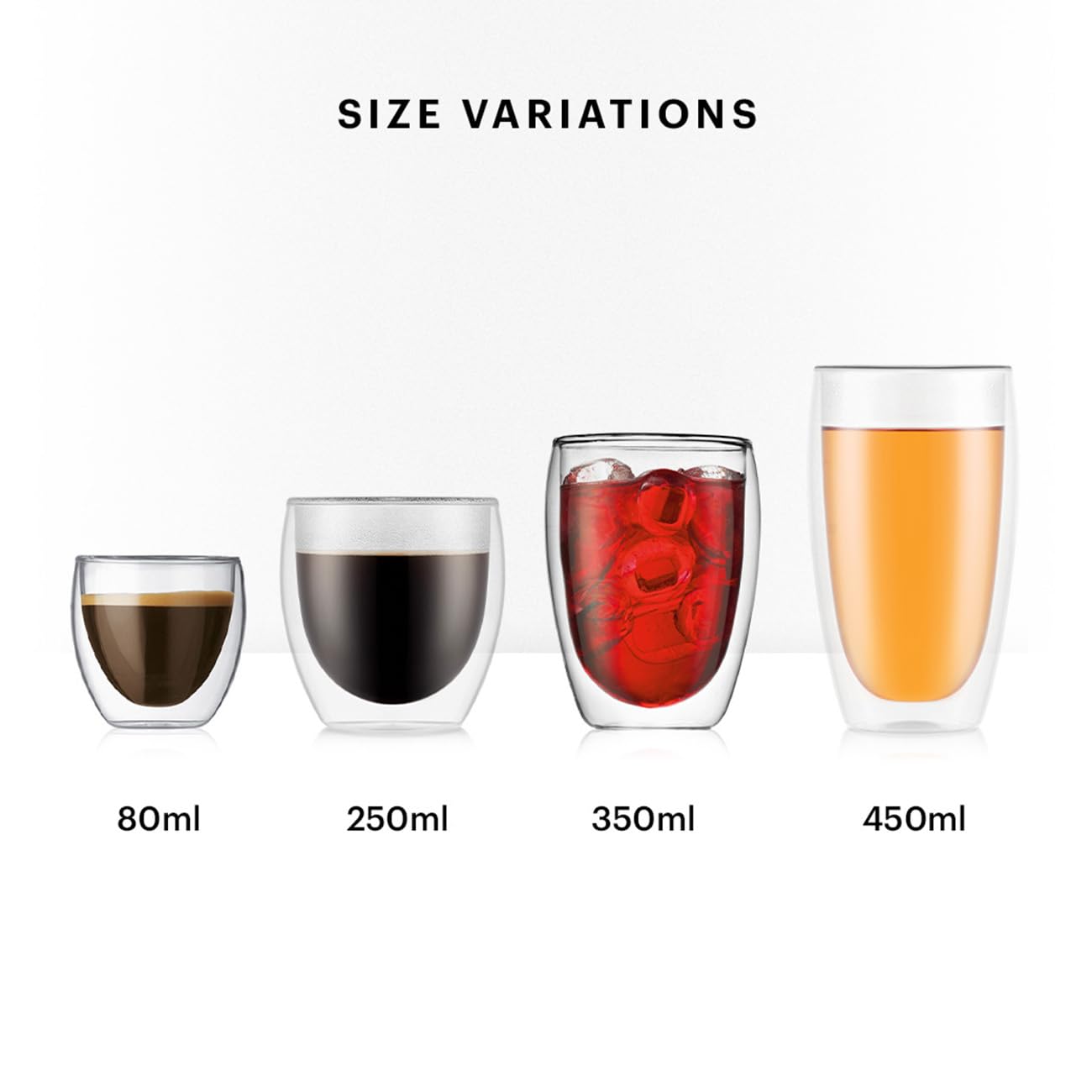 Bodum - 4559-10 - Pavina - Set de 2 Verres Double Paroi - 35 Cl - Transparent - 2 Unité