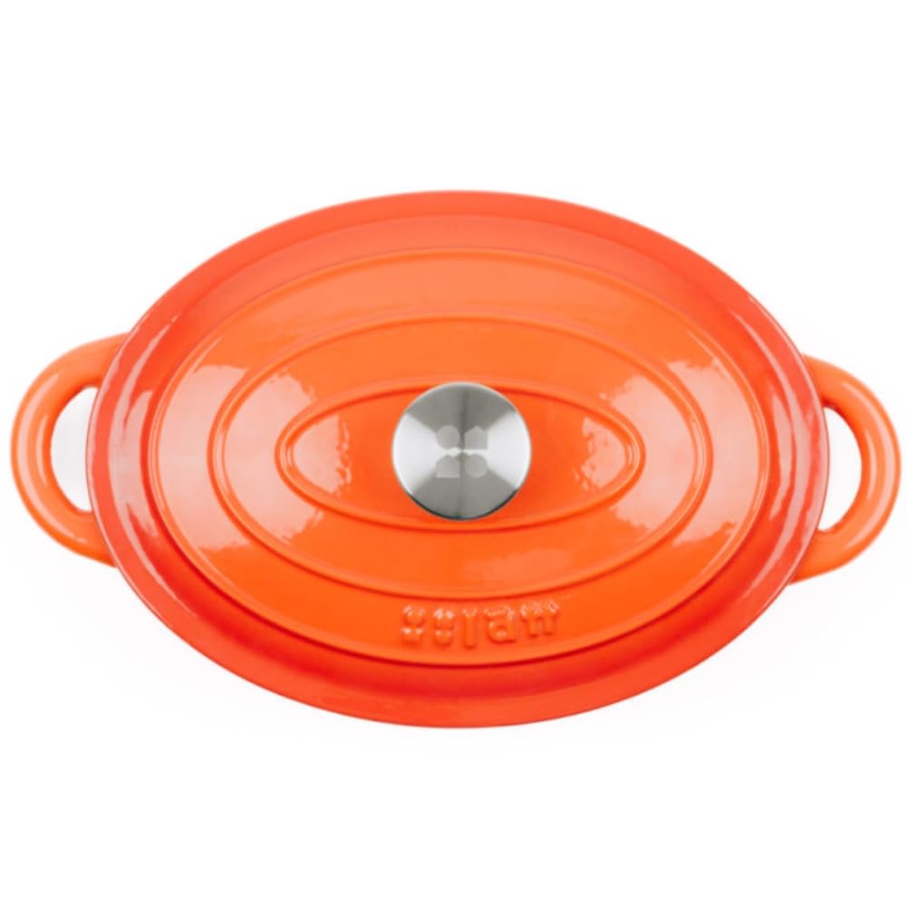 Cocotte en fonte émaillée orange. Cocotte ronde 26 x 12 cm - 4,8 l. Marmite élégante, résistante, spéciale à induction et adaptée à tous types de cuisines