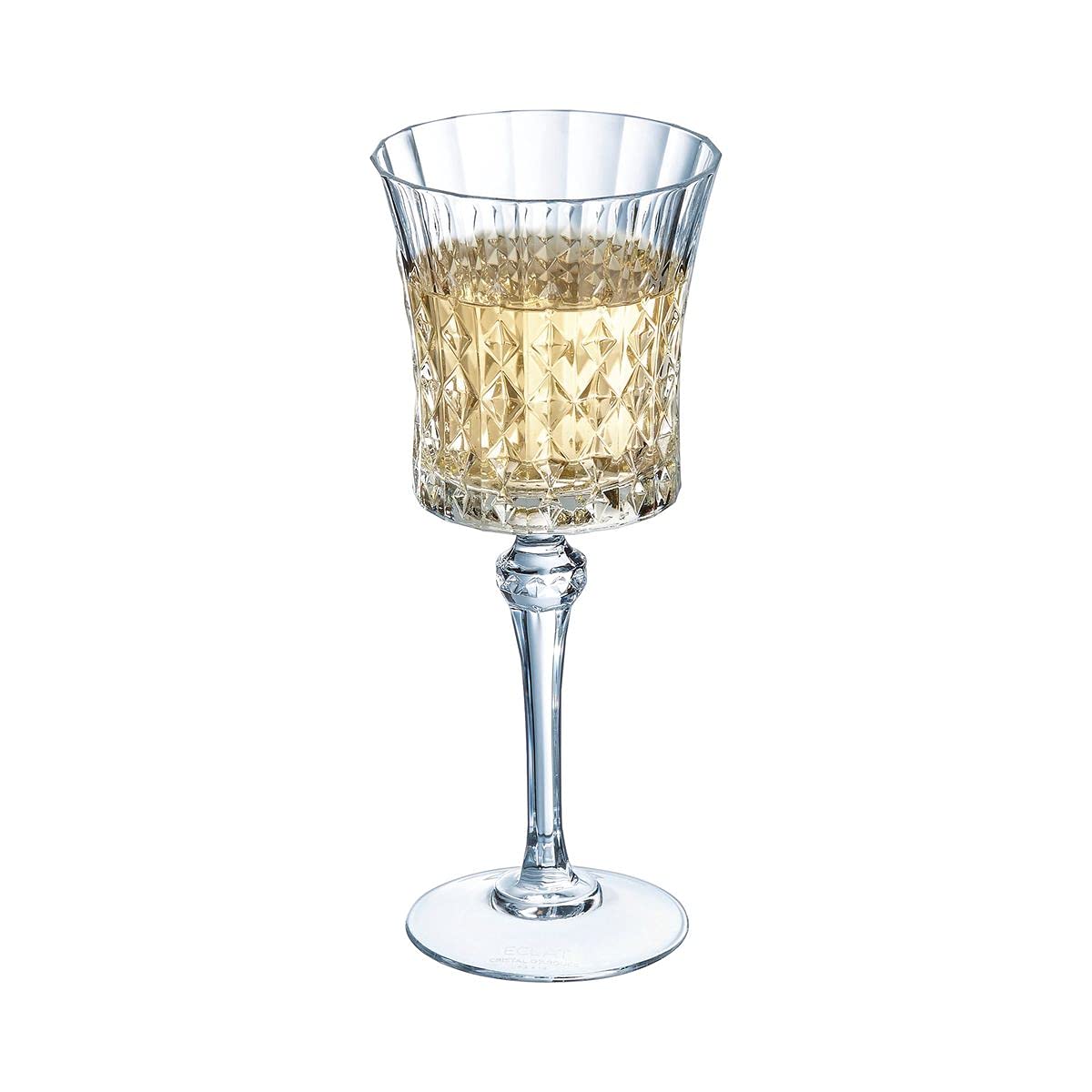 Cristal d'Arques Paris - Collection Lady Diamond - 6 Verres à pied 27 cl - Brillance, Transparence et Haute Résistance - Fabriqués en France - Emballage renforcé, adapté à la vente en ligne
