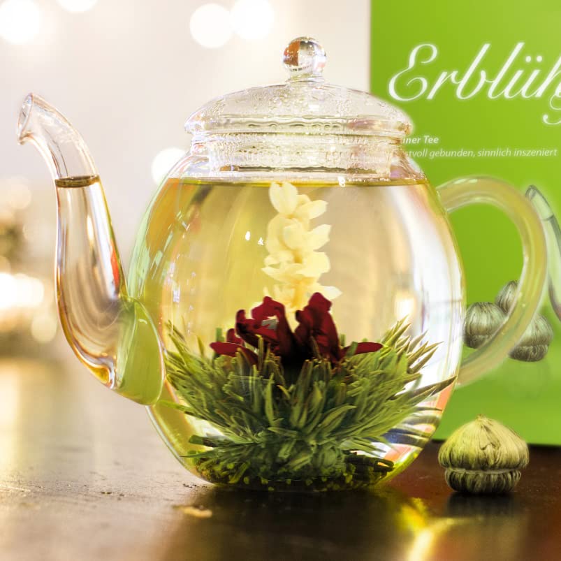 Creano Coffret Cadeau avec Fleurs de Thé dans Une Boîte Magnétique - Thé Blanc, Noir, Vert - 6 Fleurs de Thé avec 6 Sortes différentes