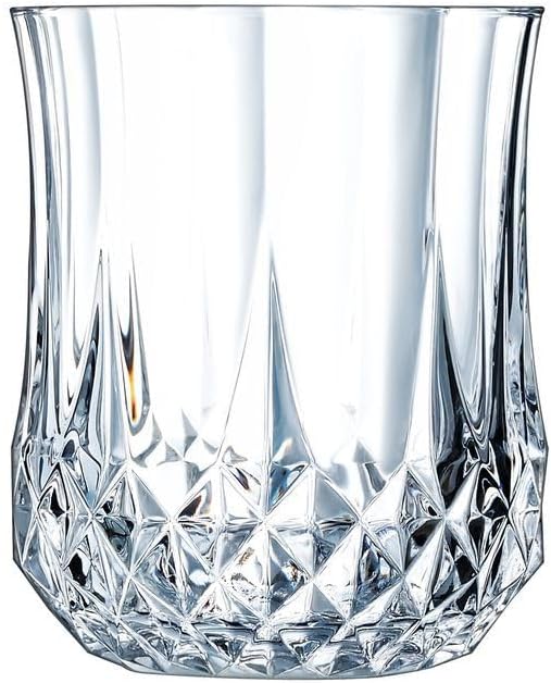 Cristal d'Arques Paris - Collection Longchamp - 6 Verres Hauts 23cl en Kwarx - Brillance, Transparence et Haute Résistance - Moulures Iconiques - Fabriqués en France