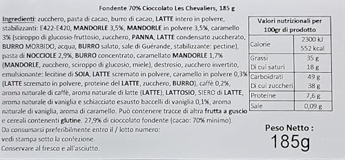 CHEVALIERS D'ARGOUGES Maîtres Chocolatiers Français - Assortiment de chocolats noir 70% - Ballotin dégustation 365g