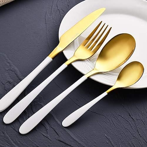 BERGNER Lyon - Ensemble complet 24 couverts - 6 couteaux - 6 fourchettes - 6 cuillères - 6 cuillères à thé - En acier inoxydable robuste - Finition polie mate - Facile à laver