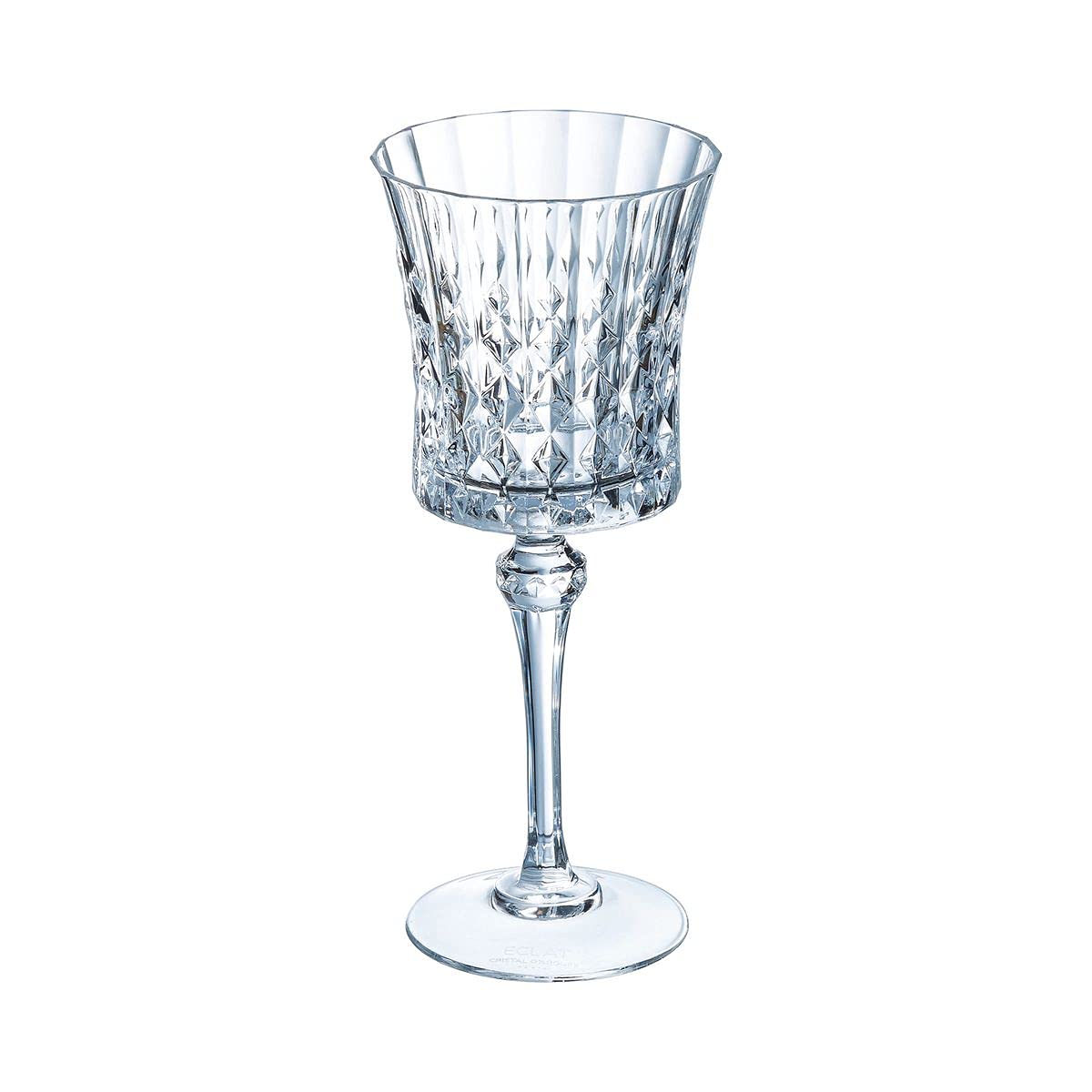 Cristal d'Arques Paris - Collection Lady Diamond - 6 Verres à pied 27 cl - Brillance, Transparence et Haute Résistance - Fabriqués en France - Emballage renforcé, adapté à la vente en ligne