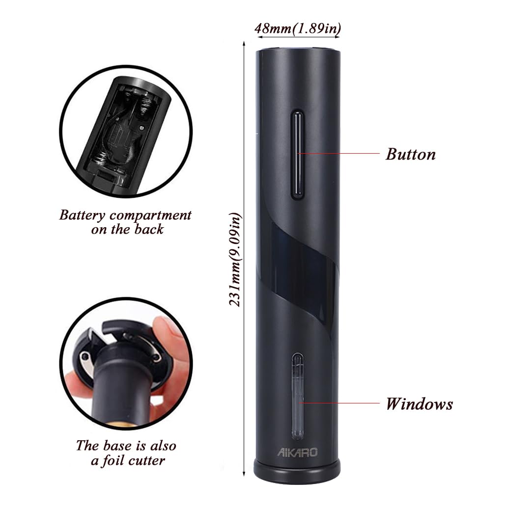 AIKARO - Ouvre Bouteille Electrique Tire Bouchon Screwpull Automatique (Kit de tire-bouchon rechargeable)