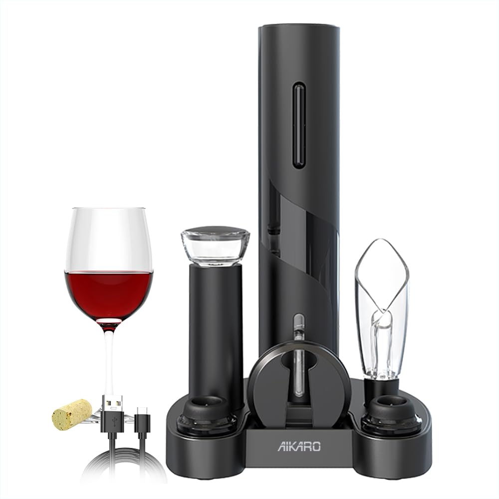 AIKARO - Ouvre Bouteille Electrique Tire Bouchon Screwpull Automatique (Kit de tire-bouchon rechargeable)