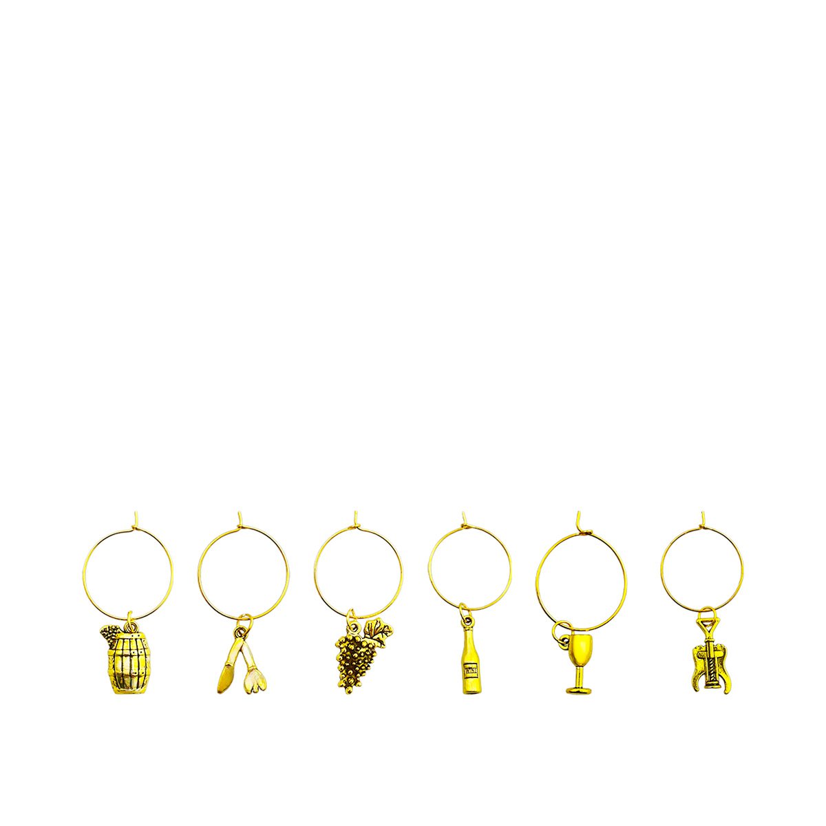 Marques verre charme dorés - lot de 6