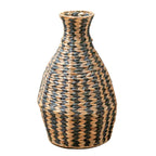 Vase boho tissé DAYANA noir en jacinthe d'eau