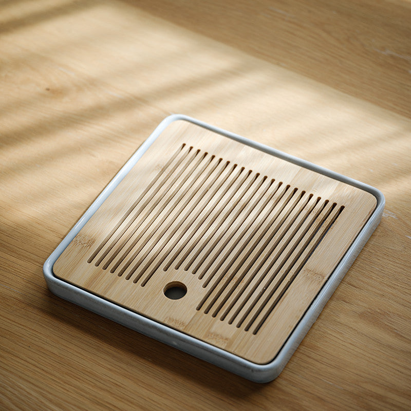 Coffret thé japonais cendre fumée – Service Kung Fu porcelaine plateau bambou théière tasses