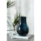 Vase élégant et moderne le plus vendu en verre de qualité bleu profond, DAVOS10