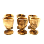 Set de 6 coquetiers classiques en bois d'olivier