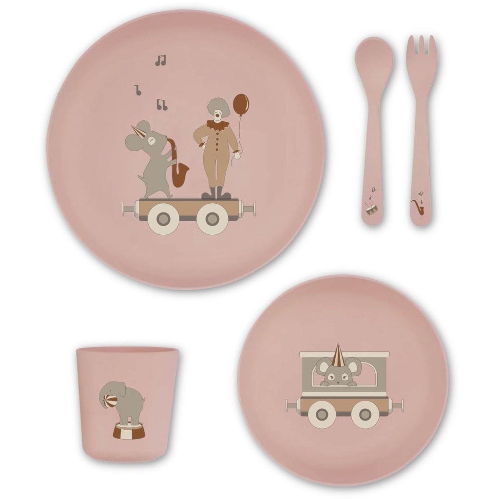 Service de table en bioplastique (PLA) Marius, paquet de 5