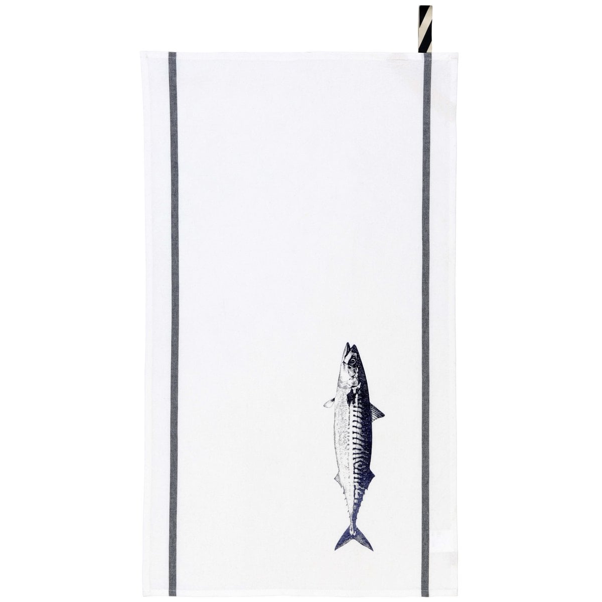 Torchon Maquereau Bright Blue Blanc 50 x 70