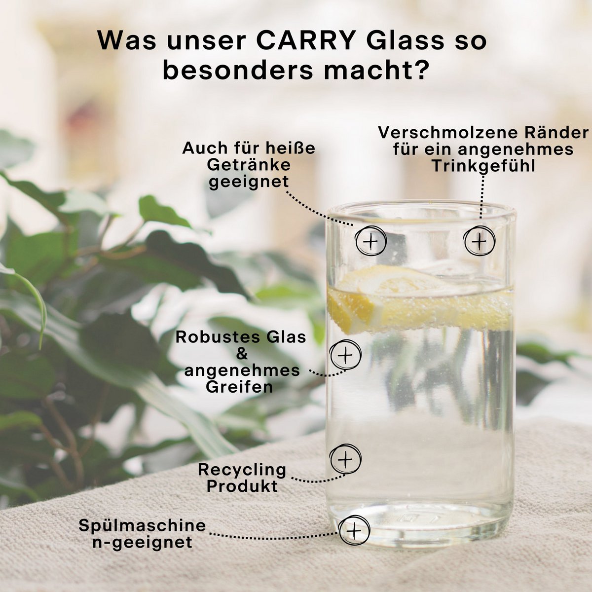 CARRY GLASS Verre à boire 300 ml lot de 2 - UPCYCLING