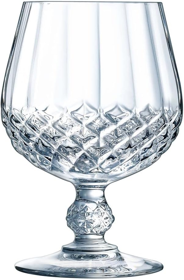 Cristal d'Arques Paris - Collection Longchamp - 6 Verres à vin 17 cl en Kwarx - Brillance, Transparence et Haute Résistance - Moulures Iconiques - Fabriqués en France