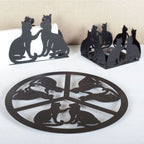 Dessous de plat chat noir 22x22x1cm