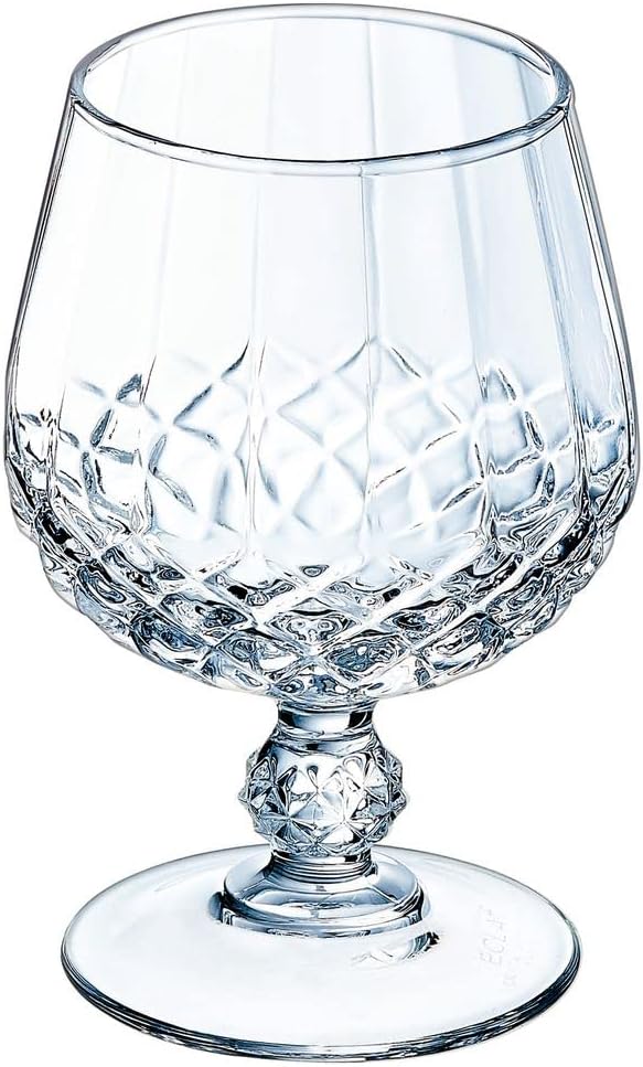 Cristal d'Arques Paris - Collection Longchamp - 6 Verres à vin 17 cl en Kwarx - Brillance, Transparence et Haute Résistance - Moulures Iconiques - Fabriqués en France