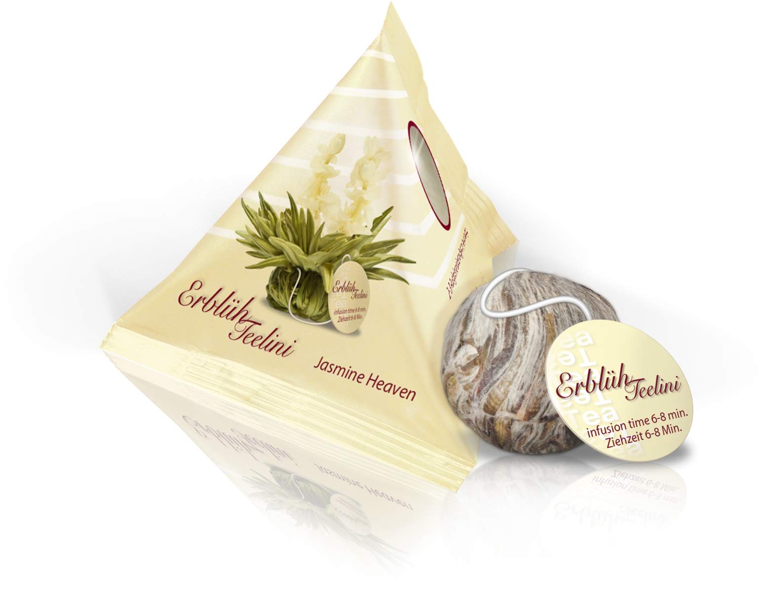 Creano Coffret Cadeau avec Fleurs de Thé dans Une Boîte Magnétique - Thé Blanc, Noir, Vert - 6 Fleurs de Thé avec 6 Sortes différentes