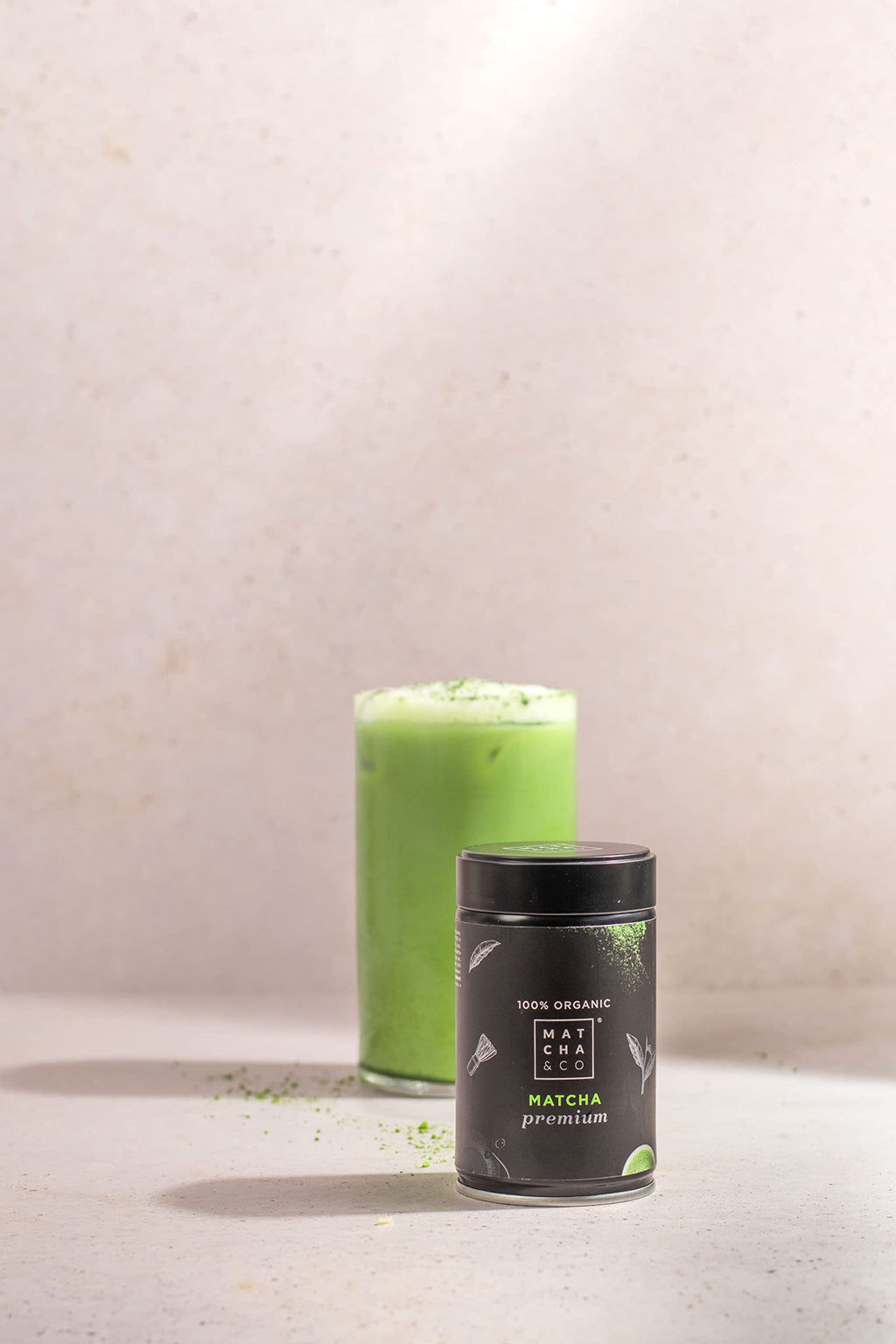 Matcha & CO Thé 100% biologique de qualité supérieure 80 g [qualité cérémonielle Premium]. Poudre de thé vert biologique du Japon. Thé biologique de qualité cérémonielle.