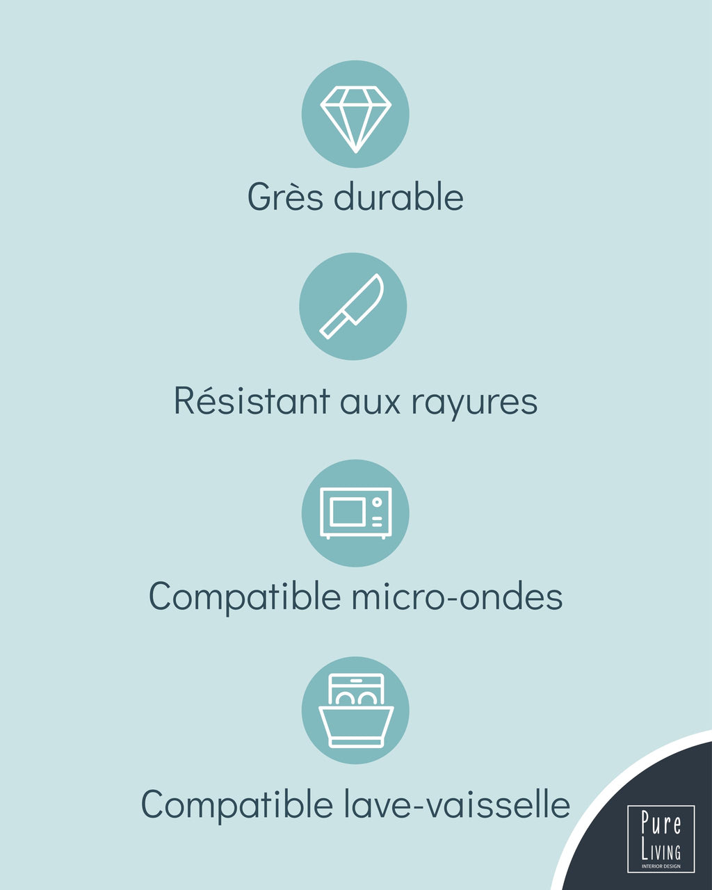 1.1.1.1. Ensemble de Vaisselle Rustique en Grès - Assiettes de Table Modernes Lavables au Lave-Vaisselle - Set de Vaisselle 6 Personnes Élégant en Bleu Fumé - Pure Living pour 6, Assiettes de Dîner