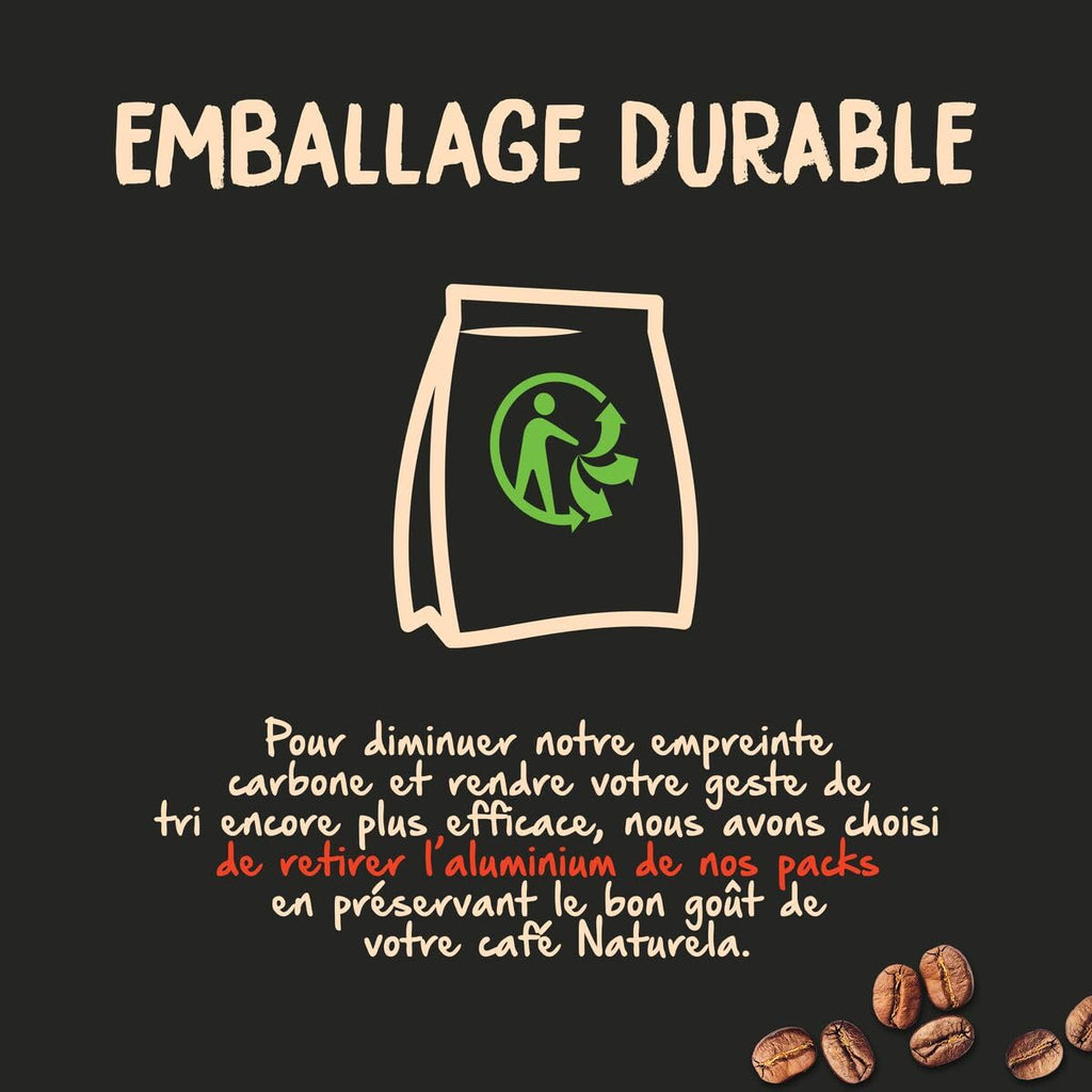 NATURELA - Café Grains Bio - Classique Arabica - 100% Arabica - Gamme Signature - Torréfaction Lente - Fabriqué en France - 1 kg