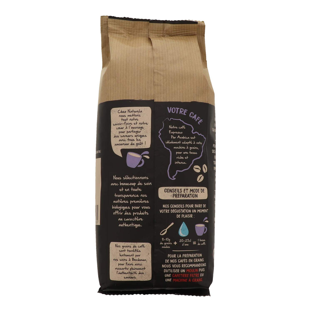 NATURELA - Café Grains Bio - Classique Arabica - 100% Arabica - Gamme Signature - Torréfaction Lente - Fabriqué en France - 1 kg
