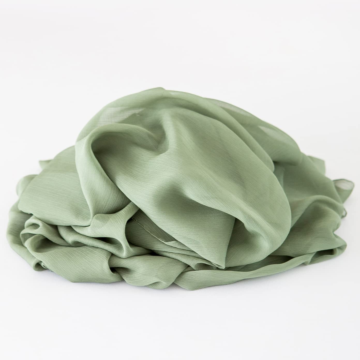 Chemin de table en mousseline de soie - Vert sauge - Décoration de table bohème - 70 cm x 3 m