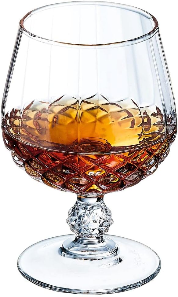 Cristal d'Arques Paris - Collection Longchamp - 6 Verres à vin 17 cl en Kwarx - Brillance, Transparence et Haute Résistance - Moulures Iconiques - Fabriqués en France