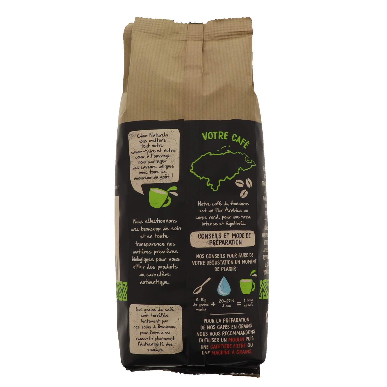 NATURELA - Café Grains Bio - Classique Arabica - 100% Arabica - Gamme Signature - Torréfaction Lente - Fabriqué en France - 1 kg