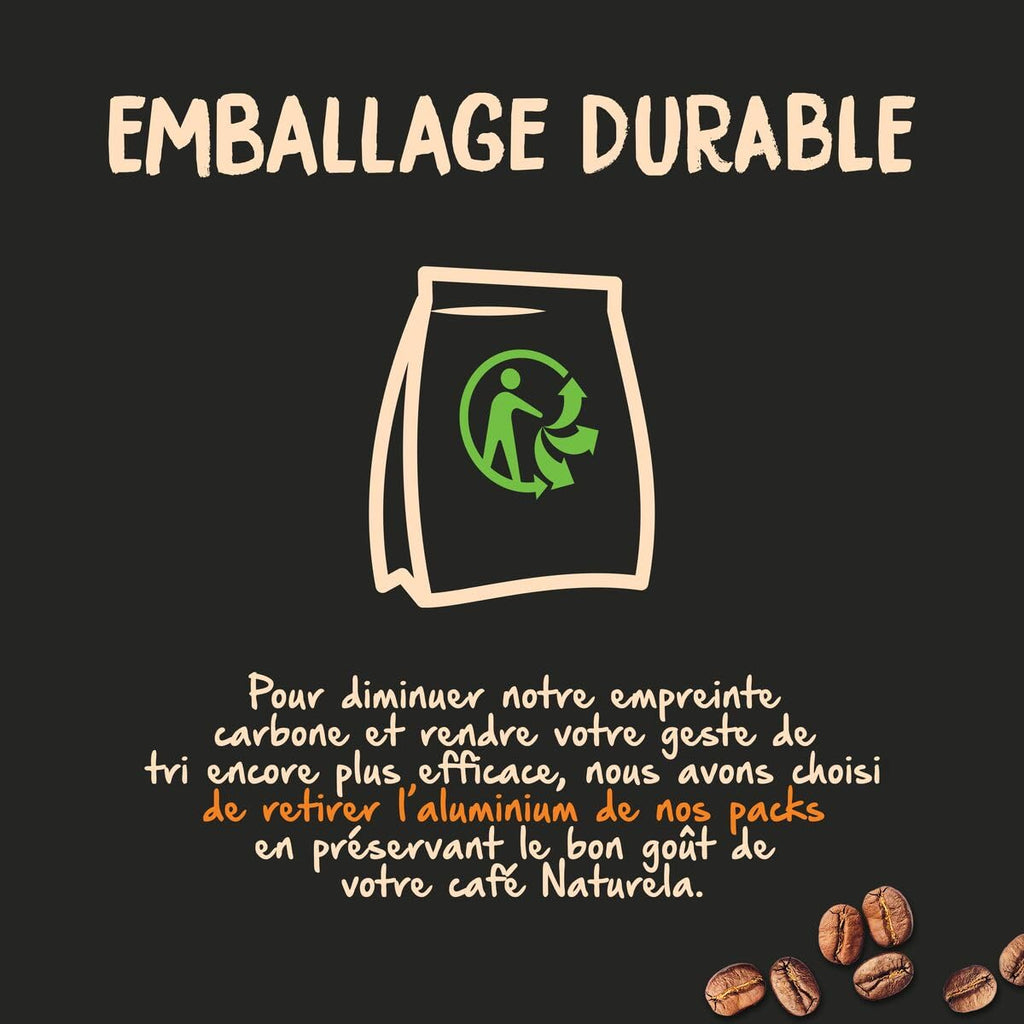 NATURELA - Café Grains Bio - Classique Arabica - 100% Arabica - Gamme Signature - Torréfaction Lente - Fabriqué en France - 1 kg