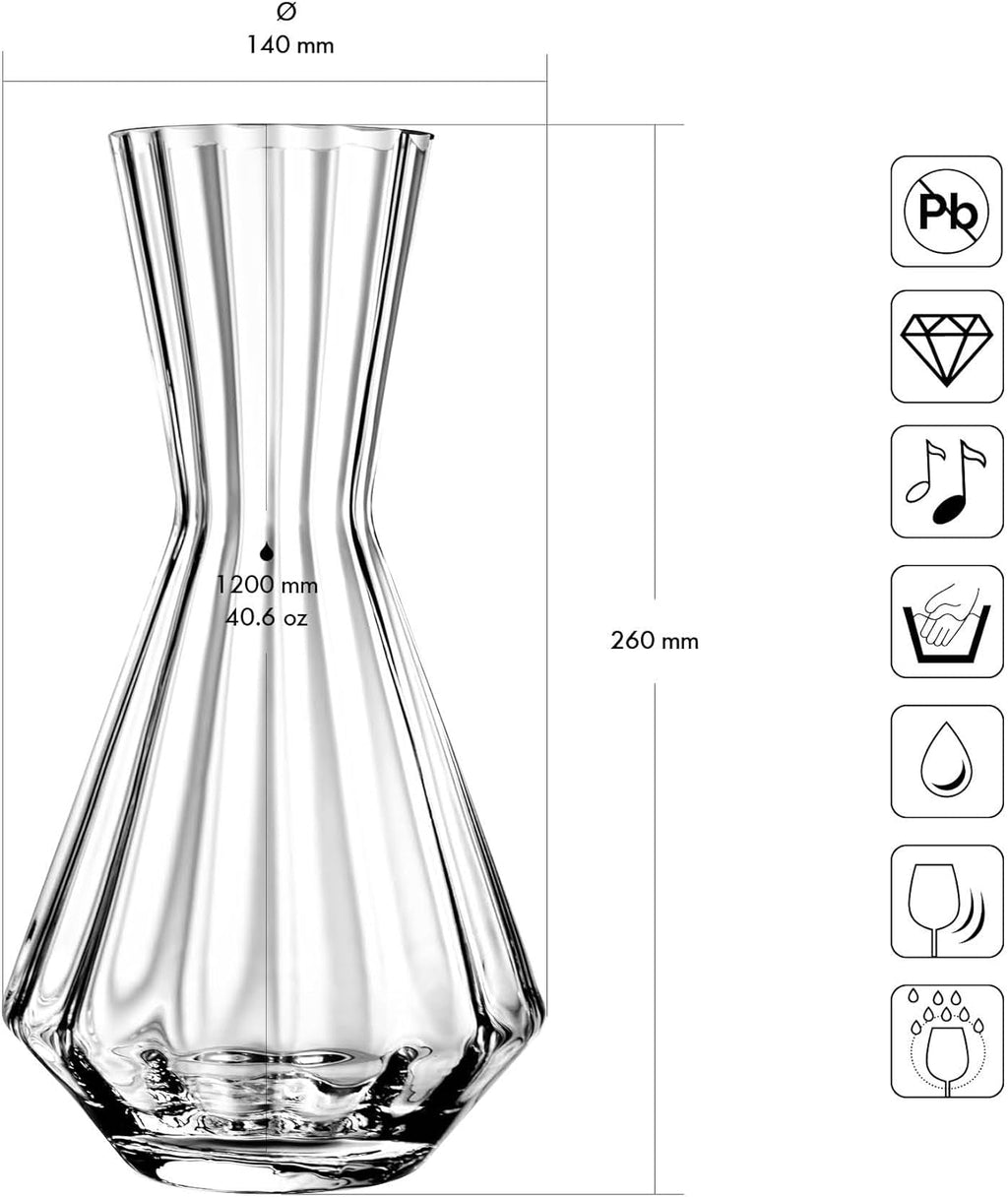 Carafe à vin KROSNO Celebration | 1200 ML | Fait main | Carafe à décanter | Parfait pour la maison, les restaurants et les fêtes | Verre sans plomb | Résistant aux rayures | Lavage des mains