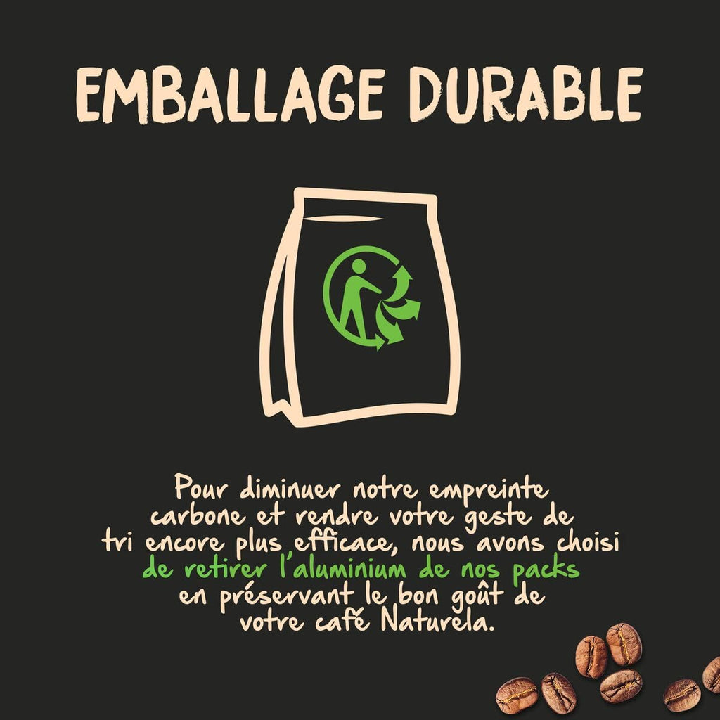 NATURELA - Café Grains Bio - Classique Arabica - 100% Arabica - Gamme Signature - Torréfaction Lente - Fabriqué en France - 1 kg