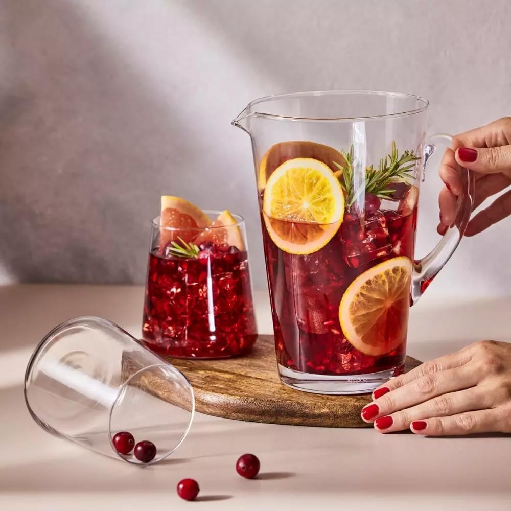 Carafe à Eau Avant-Garde | 1000ML | Moderne | Fait main | Verre cristallin | Parfait pour la maison et les restaurants | Passe au lave-vaisselle | Verre sans plomb | Résistant aux rayures