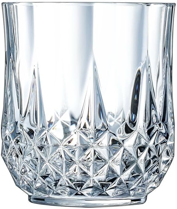 Cristal d'Arques Paris - Collection Longchamp - 6 Verres à vin 17 cl en Kwarx - Brillance, Transparence et Haute Résistance - Moulures Iconiques - Fabriqués en France