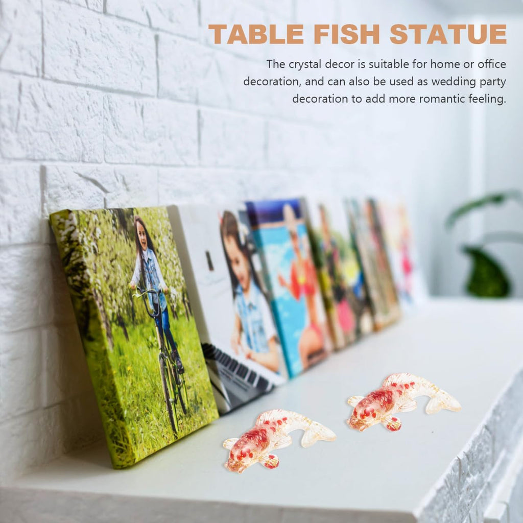 Cabilock 2 Pcs Cristal Gravier Carpe Ornement Figurines De Poisson en Verre Soufflé À La Main Poisson Cristal Statue Décor Bonne Chance Animal Statue Animal Aquatique Vert Figure Japon