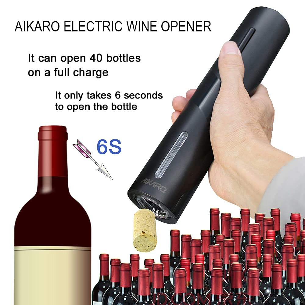 AIKARO - Ouvre Bouteille Electrique Tire Bouchon Screwpull Automatique (Kit de tire-bouchon rechargeable)