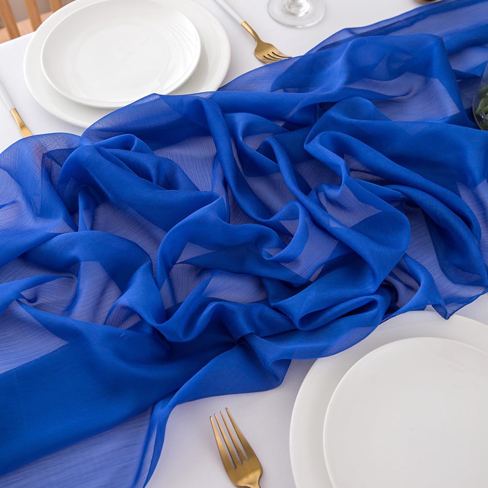 Chemin de table en mousseline de soie - Vert sauge - Décoration de table bohème - 70 cm x 3 m